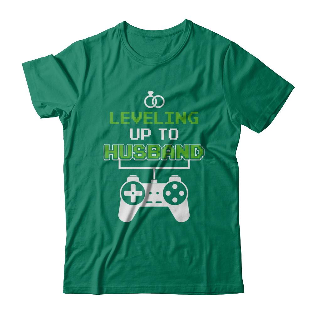 Funny Fiance Leveling Up To Husband For Groom-T-Shirt & Hoodie-Classic T-Shirt-Kelly Green