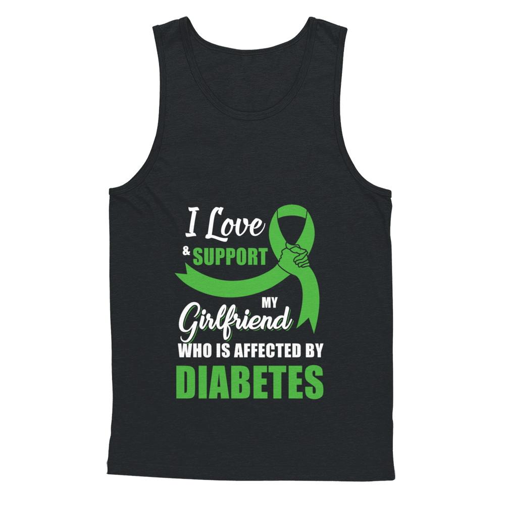 Lymphoma Awareness Support Green Girlfriend Boyfriend-T-Shirt & Hoodie-Unisex Tank-Black