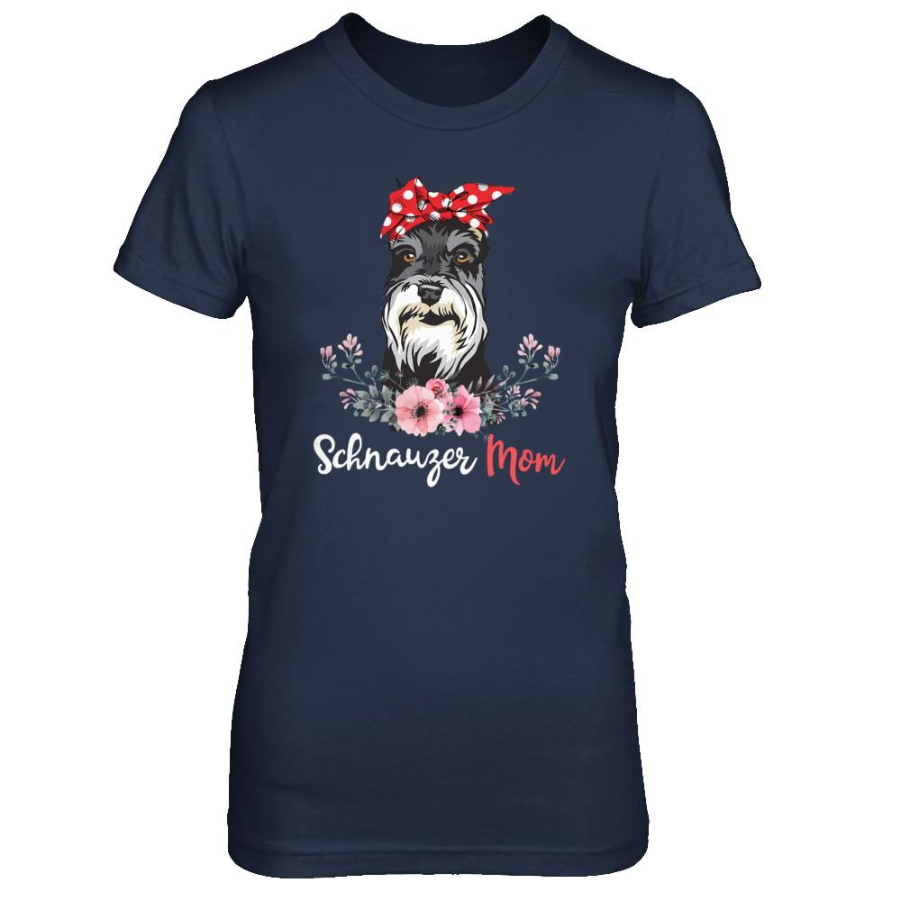 Schnauzer Mom Gift For Women Dog Lover-T-Shirt & Hoodie-Women's T-Shirt-Navy