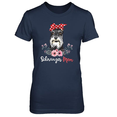 Schnauzer Mom Gift For Women Dog Lover-T-Shirt & Hoodie-Women's T-Shirt-Navy