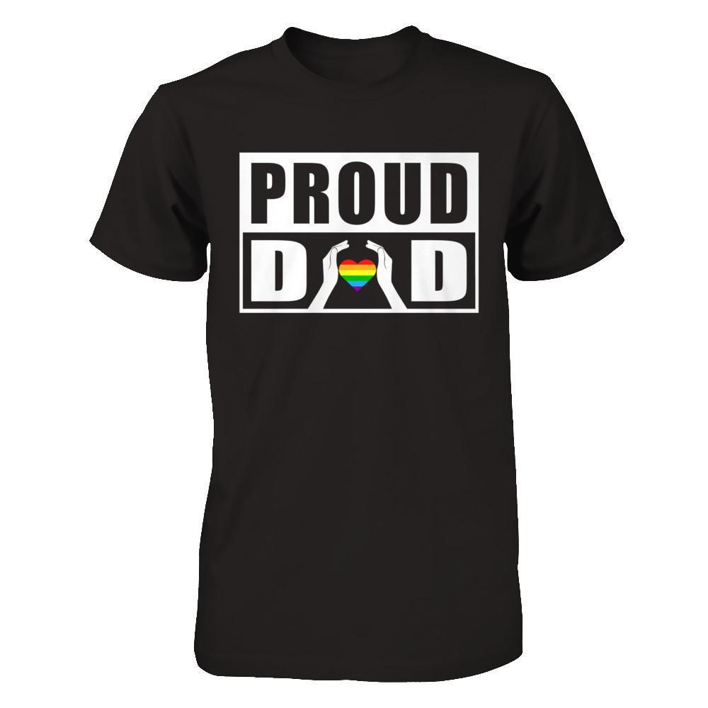 Proud Dad Lgbt Gay Lesbian Pride-T-Shirt & Hoodie-Premium T-Shirt-Black