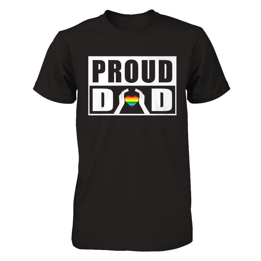 Proud Dad Lgbt Gay Lesbian Pride-T-Shirt & Hoodie-Premium T-Shirt-Black
