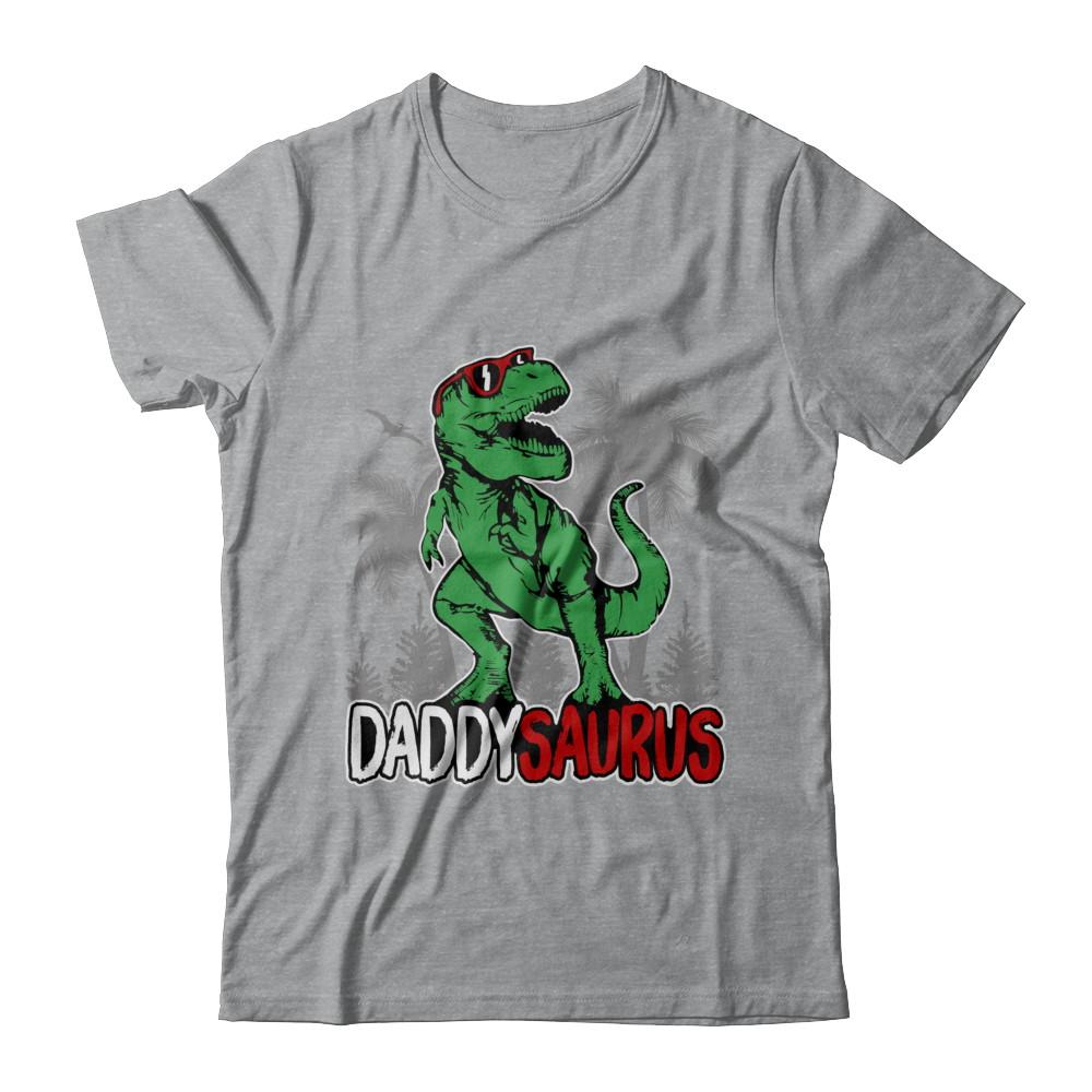 Daddysaurus Fathers Day Dinosaur T Rex Daddy Saurus-T-Shirt & Hoodie-Classic T-Shirt-Sport Grey