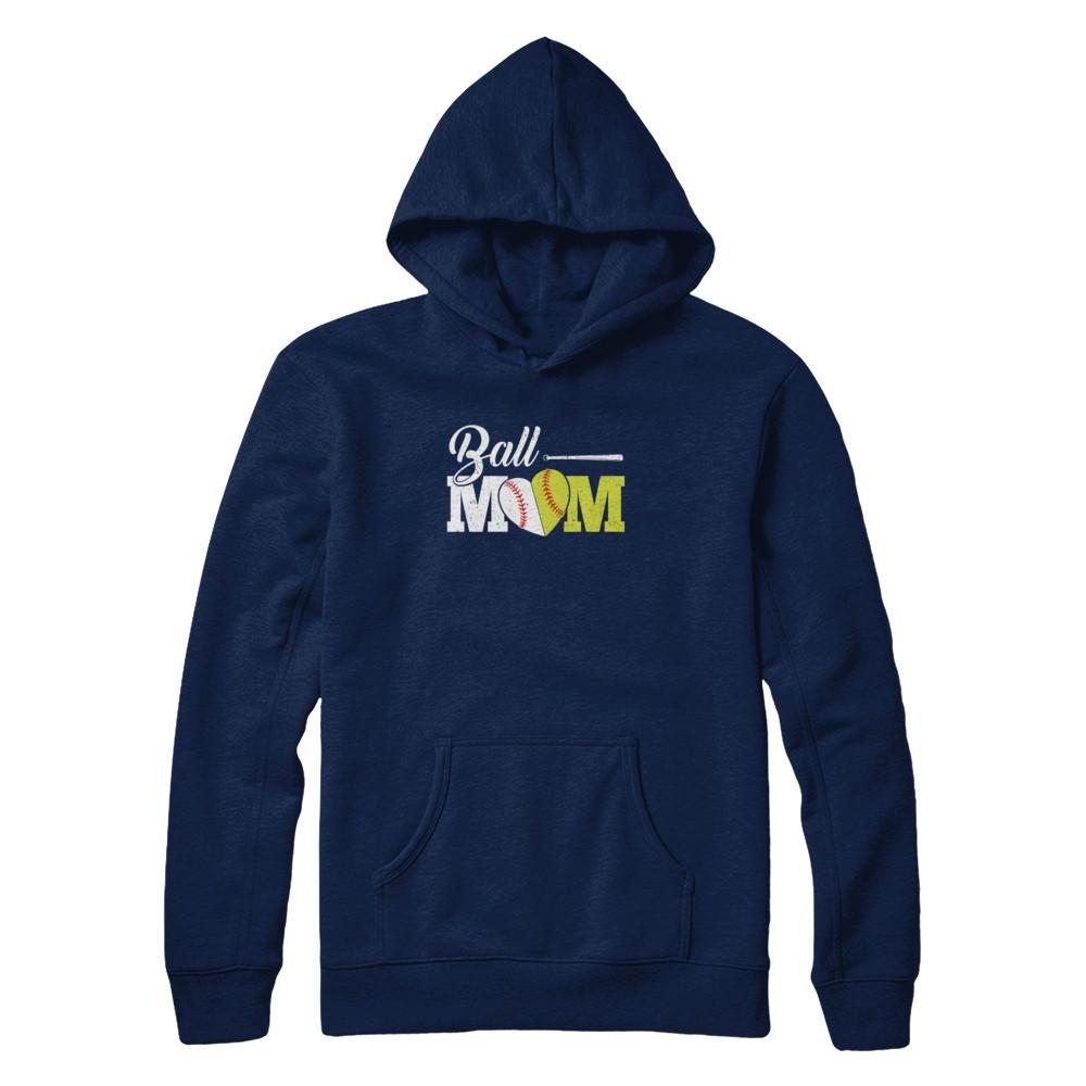 Funny Softball Mom Baseball Mom Mothers Day-T-Shirt & Tank Top-Pullover Hoodie-Navy
