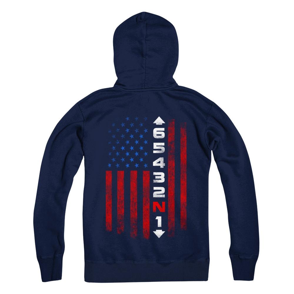 Motorcycle Gears Fun Motorbike American Us Flag-T-Shirt & Hoodie-Pullover Hoodie-Navy