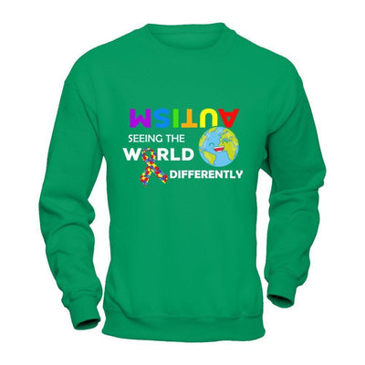 Autism Seeing The World Differently-T-Shirt & Hoodie-Crewneck Sweatshirt-Irish Green