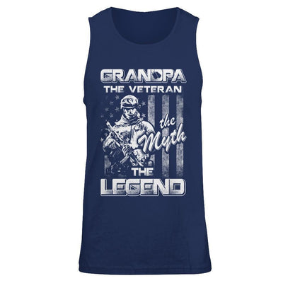 Grandpa The Veteran The Myth The Legend-T-Shirt & Hoodie-Unisex Tank-Navy