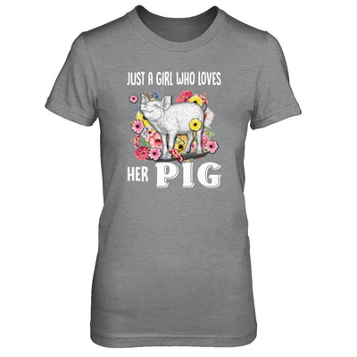 Just A Girl Who Loves Her Pig-T-Shirt & Tank Top-Women's T-Shirt-Sport Grey