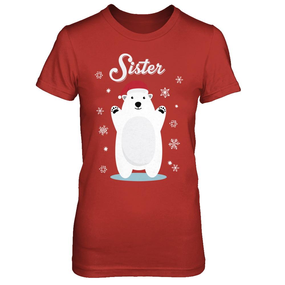 Sister Bear Christmas Santa Pajamas-T-Shirt & Sweatshirt-Women's T-Shirt-Red