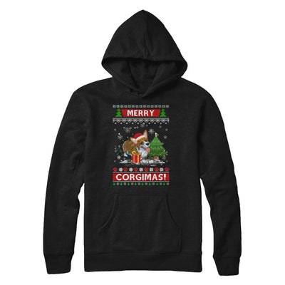 Funny Merry Corgmas Santa Corgi Ugly Christmas Sweater-T-Shirt & Sweatshirt-Pullover Hoodie-Black