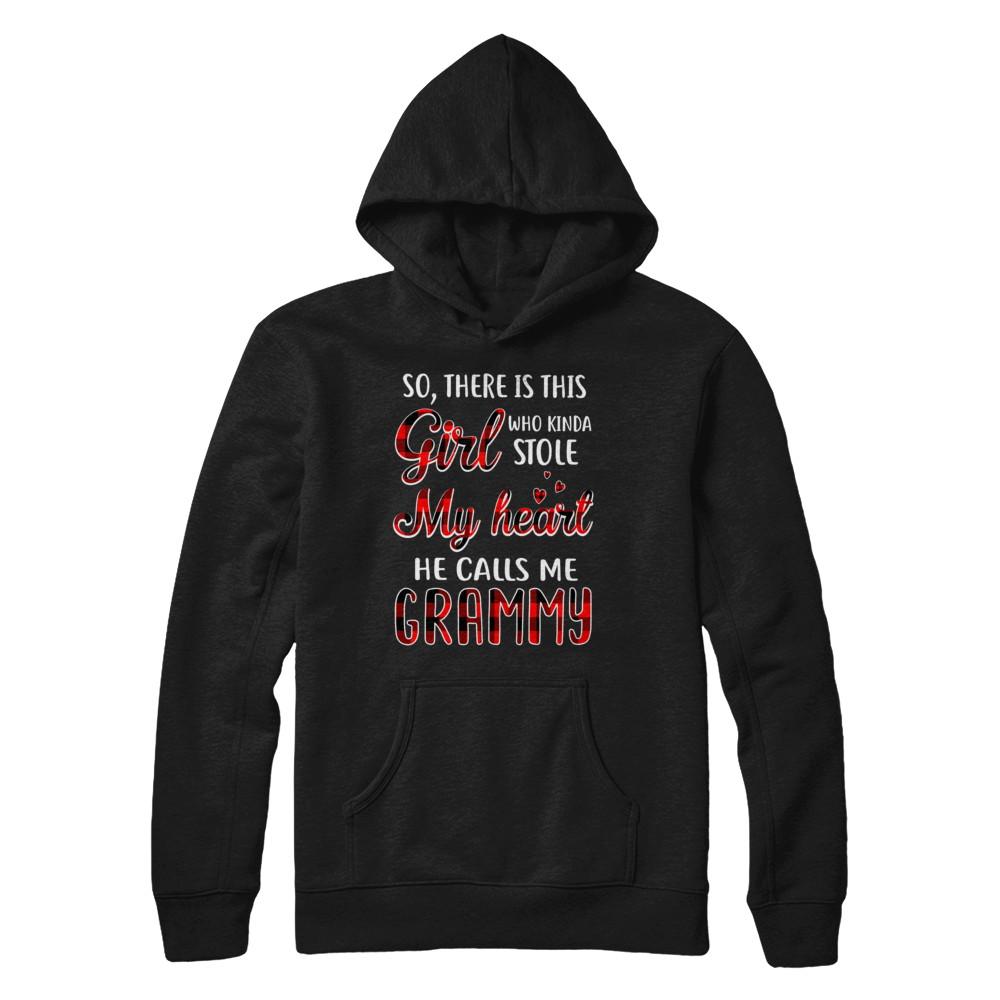 This Girl Who Kinda Stole My Heart He Calls Me Grammy-T-Shirt & Hoodie-Pullover Hoodie-Black