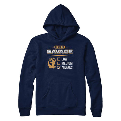 Level Of Savage Aquarius-T-Shirt & Hoodie-Pullover Hoodie-Navy