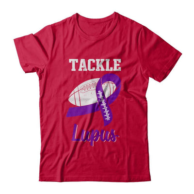 Football Survivor Tackle Purple Lupus Awareness-T-Shirt & Hoodie-Classic T-Shirt-Red