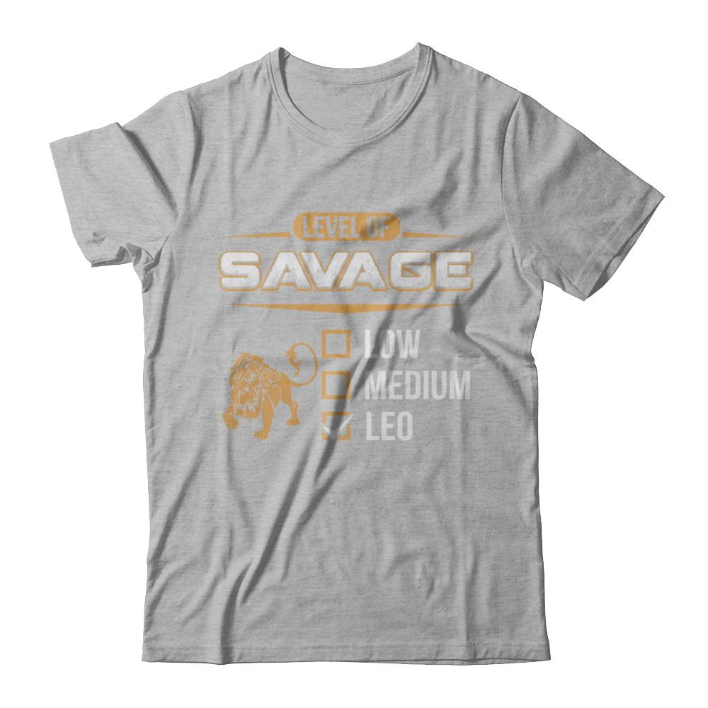 Level Of Savage Leo-T-Shirt & Hoodie-Premium T-Shirt-Heather Gray