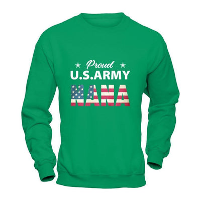 Proud Us Army Nana-T-Shirt & Hoodie-Crewneck Sweatshirt-Irish Green