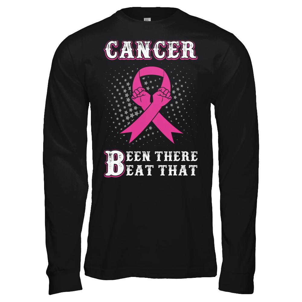 Breast Cancer Been There Beat That Awareness Pink Ribbon-T-Shirt & Hoodie-Long Sleeve T-Shirt-Black