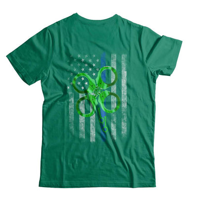 Thin Blue Line Happy St Patrick's Day Clover Police-T-Shirt & Hoodie-Classic T-Shirt-Kelly Green