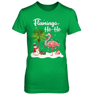 Flamingo Ho Ho Merry Christmas Gifts-T-Shirt & Hoodie-Women's T-Shirt-Irish Green