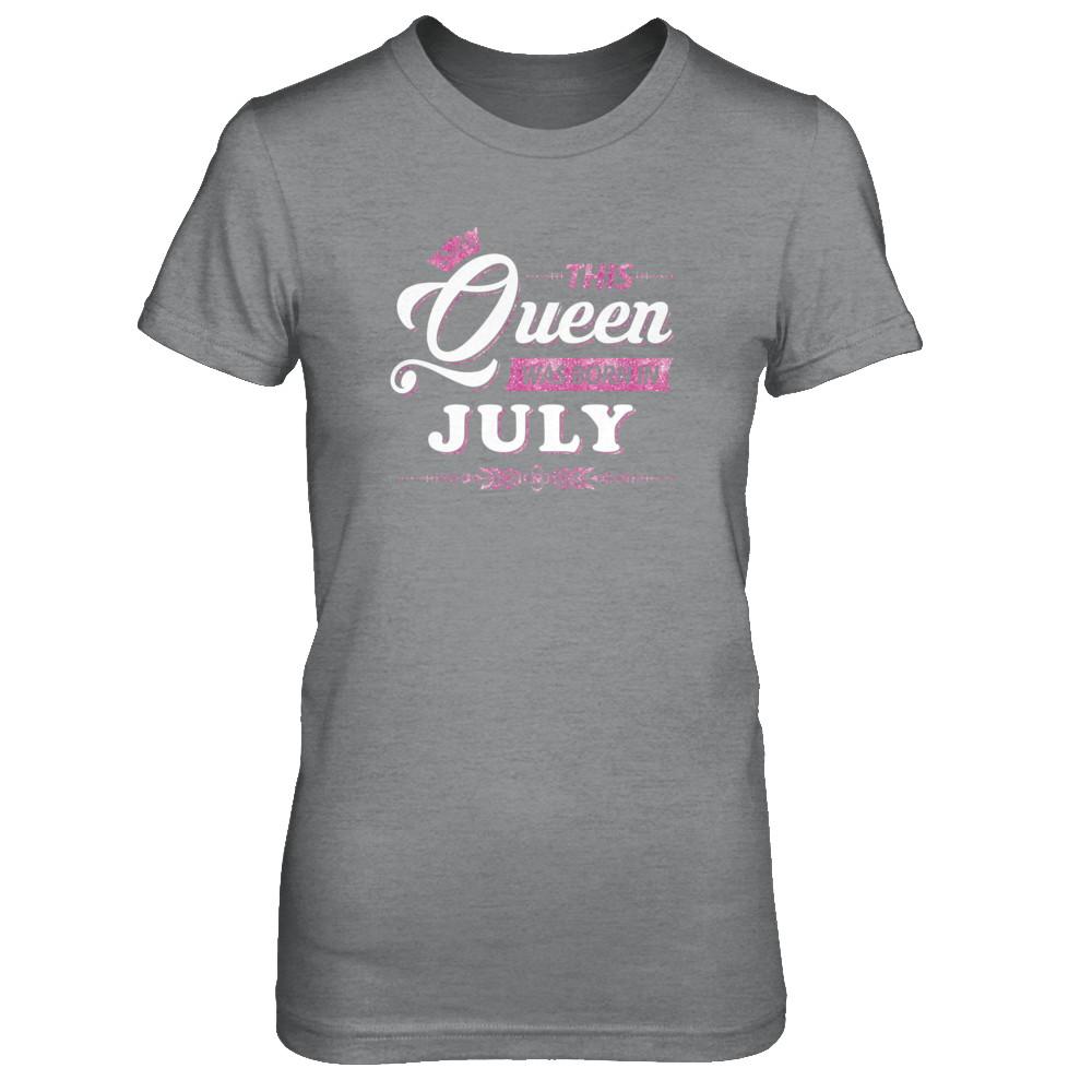 This Queen Was Born In July-T-Shirt & Tank Top-Women's T-Shirt-Sport Grey