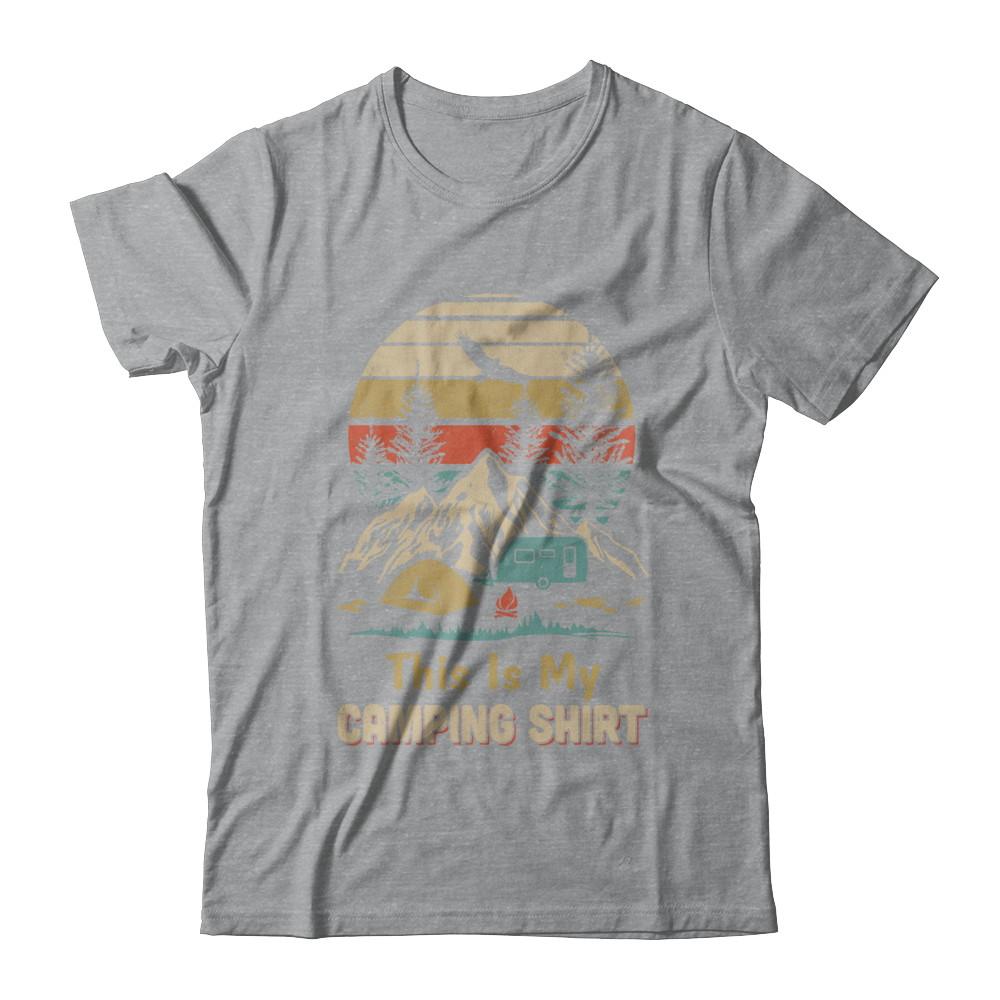 Vintage Papa Grandma Dad Mom This Is My Camping-T-Shirt & Hoodie-Classic T-Shirt-Sport Grey