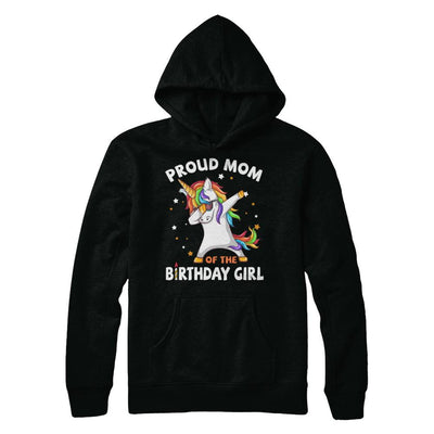 Proud Mom Of The Birthday Girl Unicorn Mothers Day-T-Shirt & Hoodie-Hanes - Heavyweight Pullover Hoodie-Black