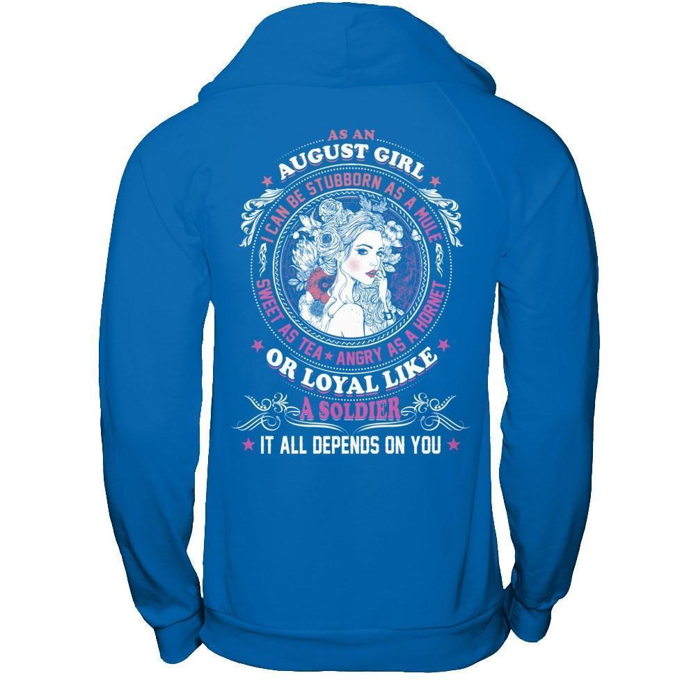 As An August Girl I Can Be Stubborn As A Mule-T-Shirt & Hoodie-Pullover Hoodie-Royal
