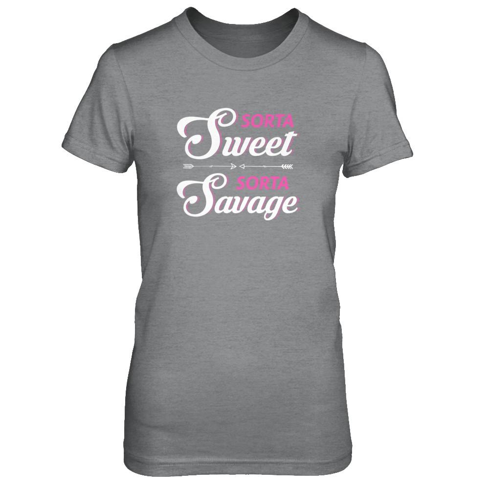 Sorta Sweet Sorta Savage-T-Shirt & Tank Top-Women's T-Shirt-Sport Grey