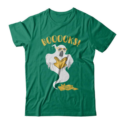 Book Reader Nerd Ghost Reading Books Halloween-T-Shirt & Hoodie-Classic T-Shirt-Kelly Green