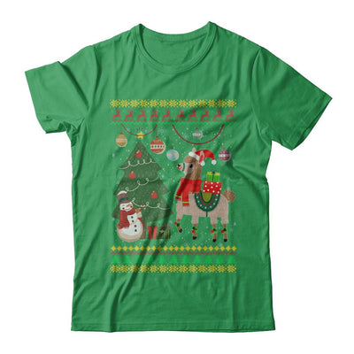 Funny Llama Christmas Cute Family Ugly Sweater-T-Shirt & Sweatshirt-Premium T-Shirt-Kelly Green