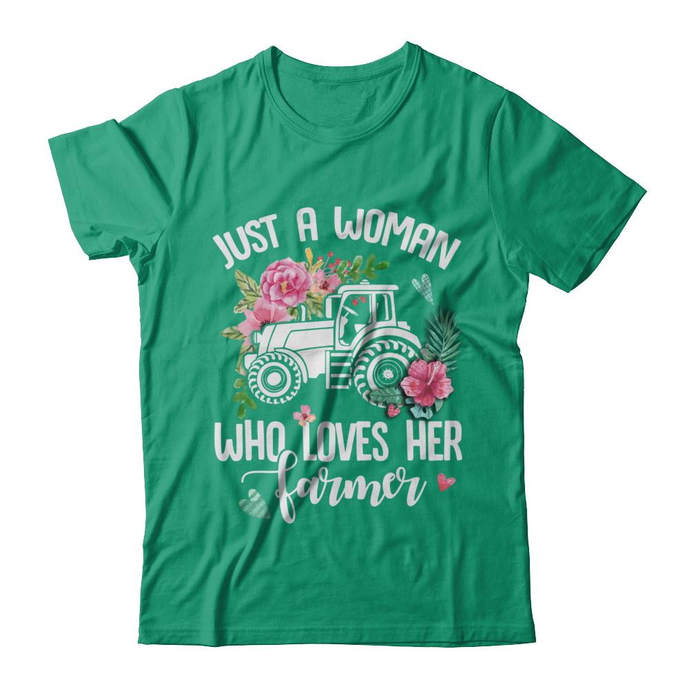 Just A Woman Who Loves Her Farmer-T-Shirt & Hoodie-Classic T-Shirt-Kelly Green
