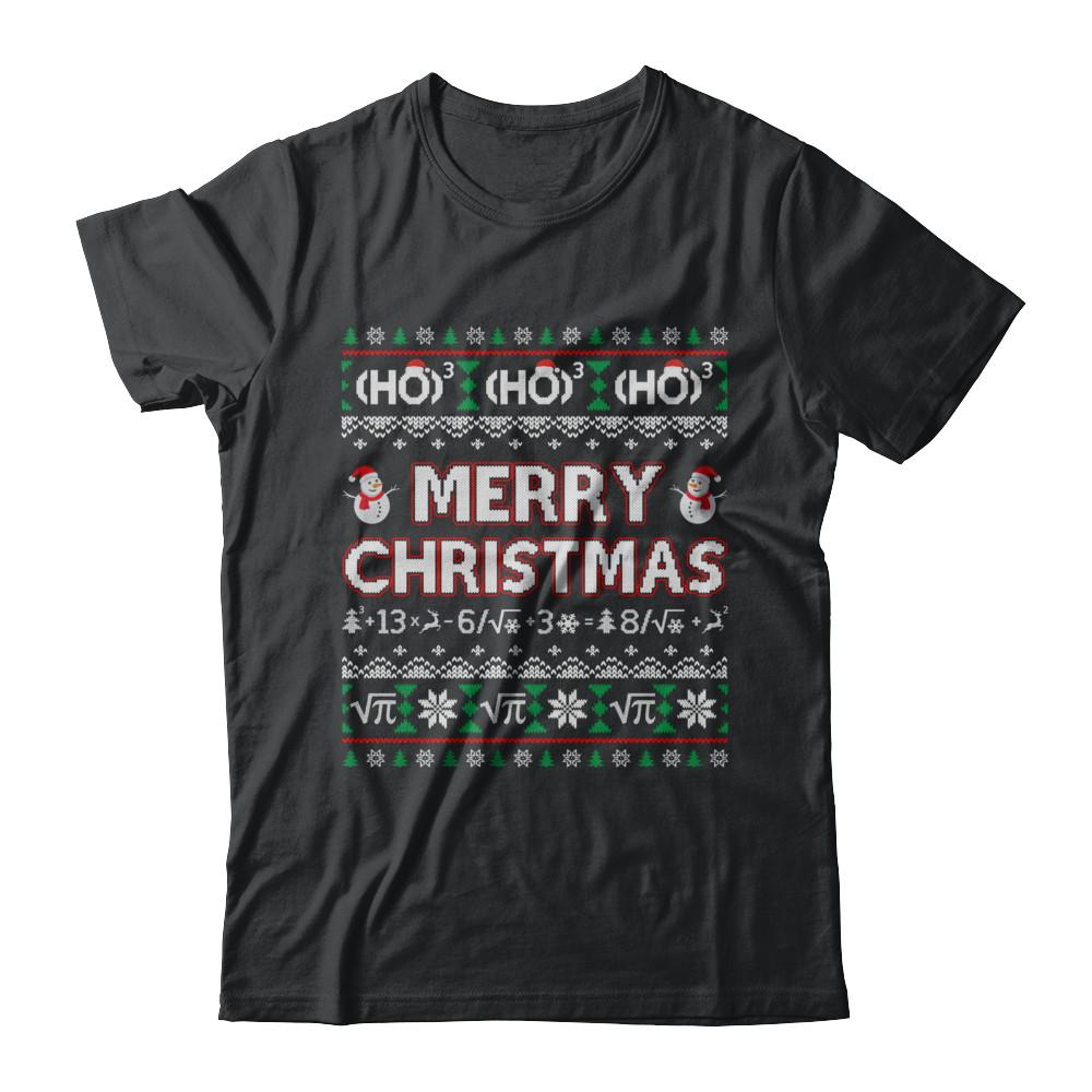 Merry Christmath Funny Math Christmas Ugly Sweaters-T-Shirt & Sweatshirt-Classic T-Shirt-Black