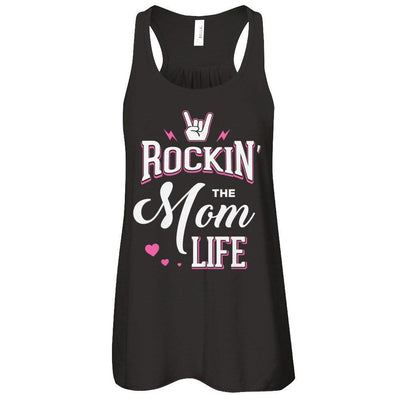 Rockin' The Mom Life-T-Shirt & Tank Top-Women's Flowy Racerback Tank-Black