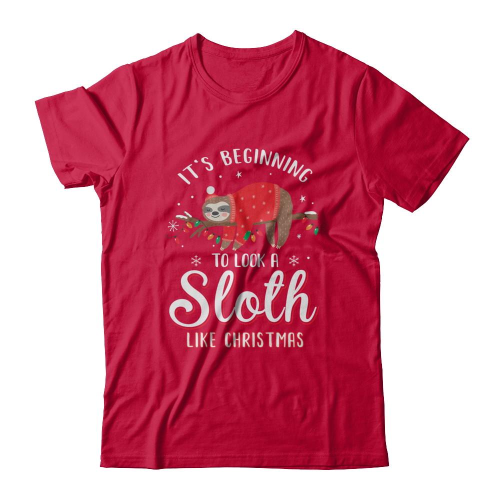 It's Beginning To Look A Sloth Like Christmas Gifts-T-Shirt & Sweatshirt-Classic T-Shirt-Red