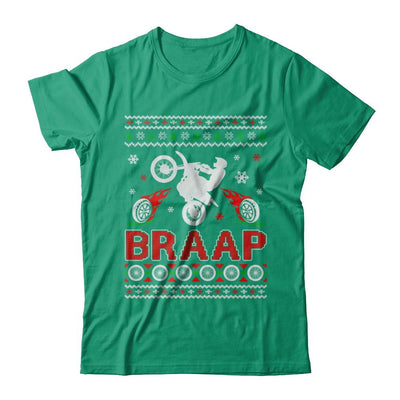 Motocross Sweater Christmas Dirt Bike BRAAP-T-Shirt & Sweatshirt-Classic T-Shirt-Kelly Green