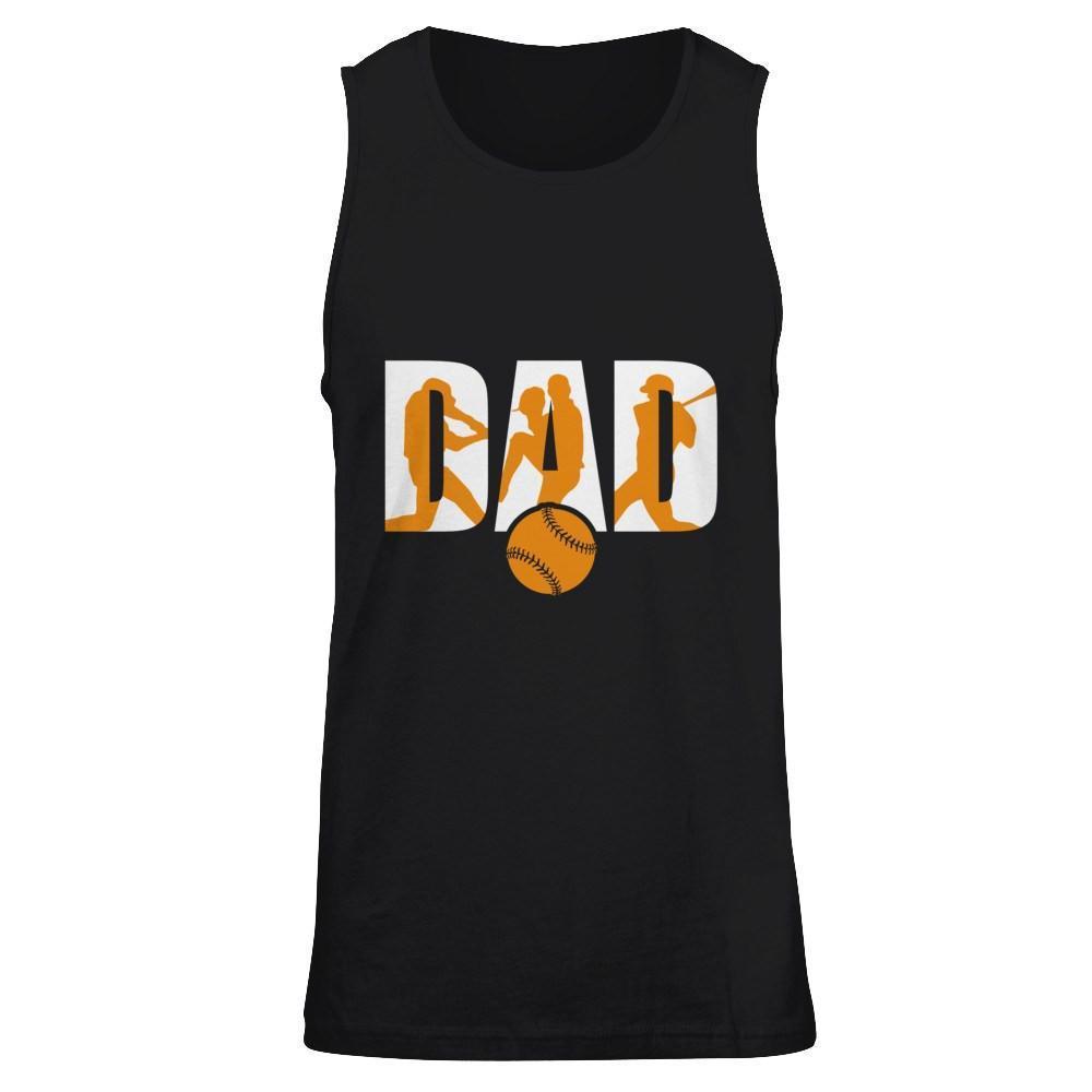 Softball Dad Father's Day-T-Shirt & Hoodie-Unisex Tank-Black