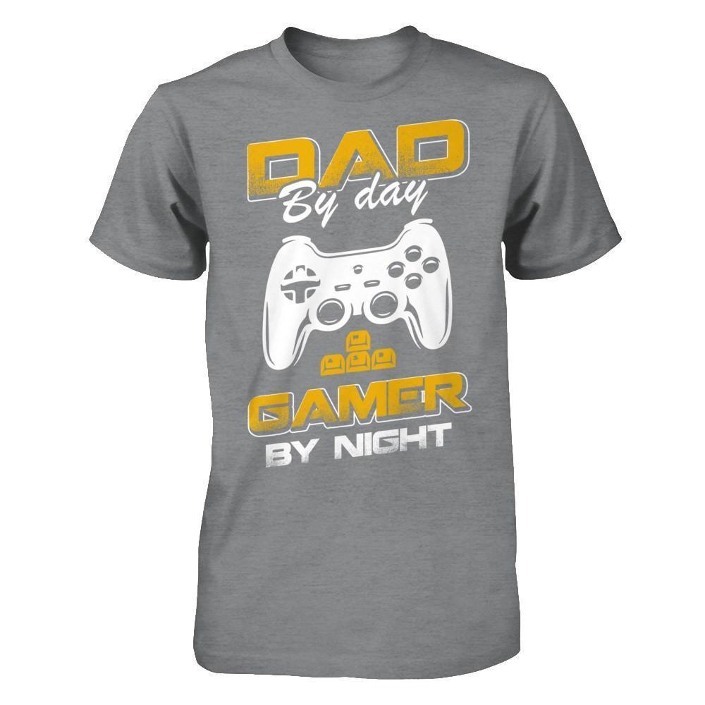 Dad By Day Gamer By Night-T-Shirt & Hoodie-Classic T-Shirt-Sport Grey