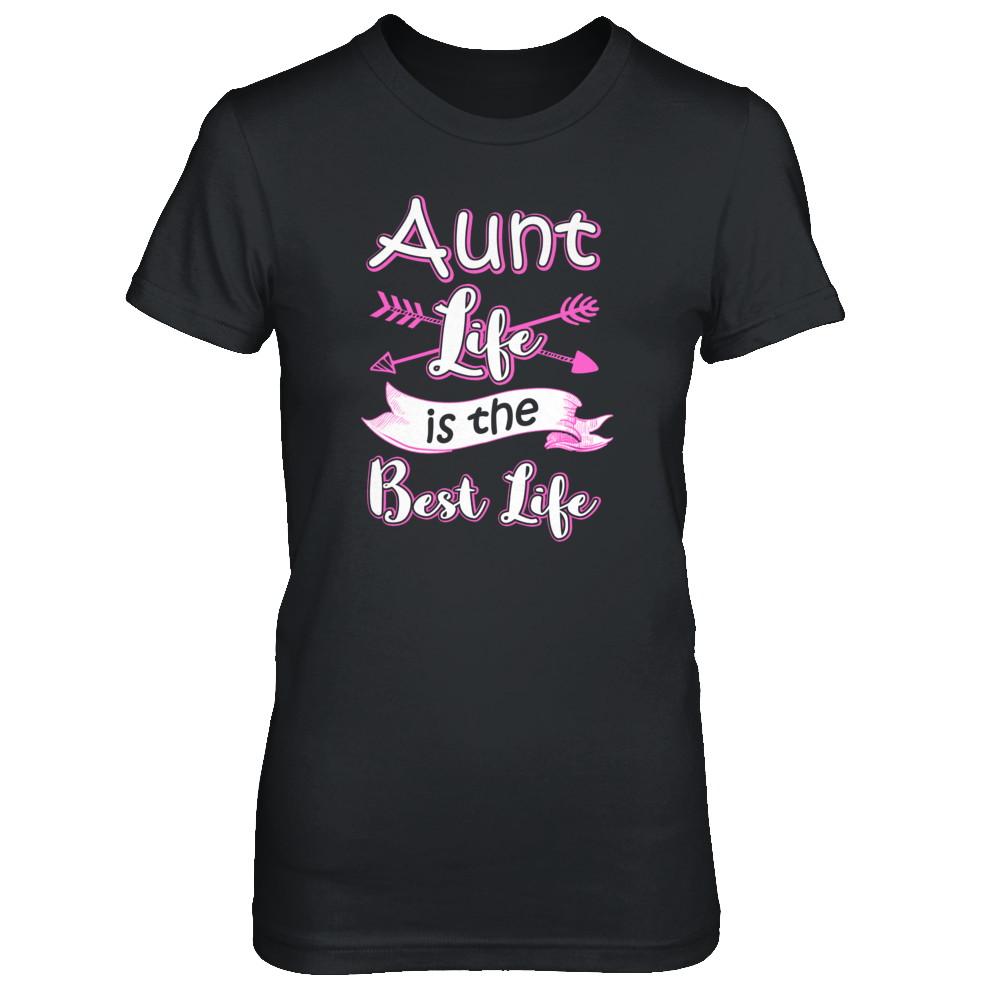 Aunt Life Is The Best Life Faunty Funny Aunty-T-Shirt & Tank Top-Women's T-Shirt-Black