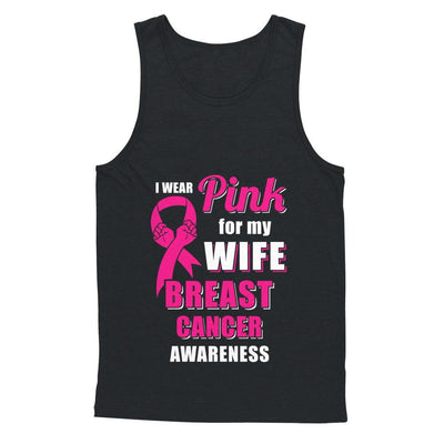 I Wear Pink For My Wife Breast Cancer Husband-T-Shirt & Hoodie-Unisex Tank-Black