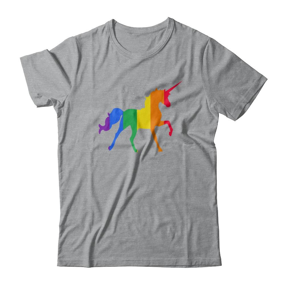 Pride LGBT Unicorn Gift Rainbow LGBT Gay Lesb-T-Shirt & Hoodie-Classic T-Shirt-Sport Grey
