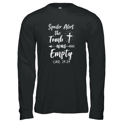 Spoiler Alert The Tomb Was Empty Christian Easter-T-Shirt & Tank Top-Long Sleeve T-Shirt-Black