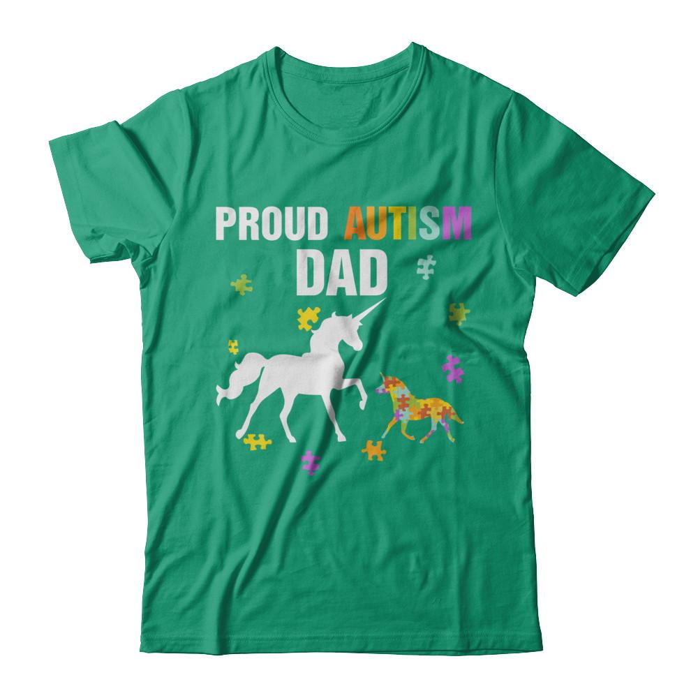 Proud Autism Dad Unicorn Autism Awareness-T-Shirt & Hoodie-