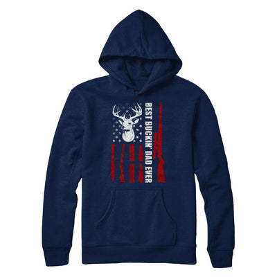 Best Buckin Dad Ever Deer Hunting Father's Day Gift-T-Shirt & Hoodie-Pullover Hoodie-Navy