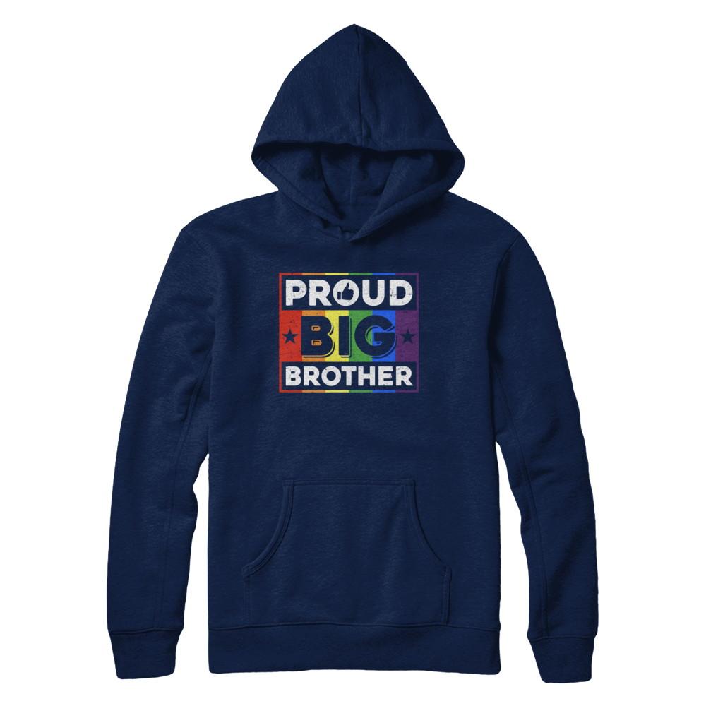 Proud Big Brother Gay Lesbian Pride Month LGBT-T-Shirt & Hoodie-Pullover Hoodie-Navy
