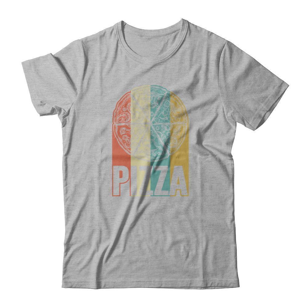Classic Vintage Retro Style Pizza-T-Shirt & Tank Top-Premium T-Shirt-Heather Gray