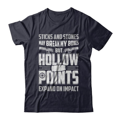 Gun Sticks And Stones Hollow Points-T-Shirt & Hoodie-Premium T-Shirt-Midnight Navy
