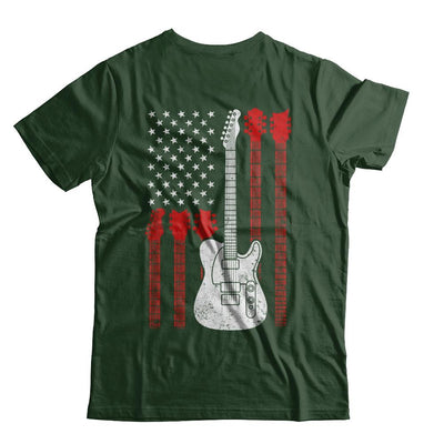 Guitar American Us Flag Music Player-T-Shirt & Hoodie-Classic T-Shirt-Forest Green