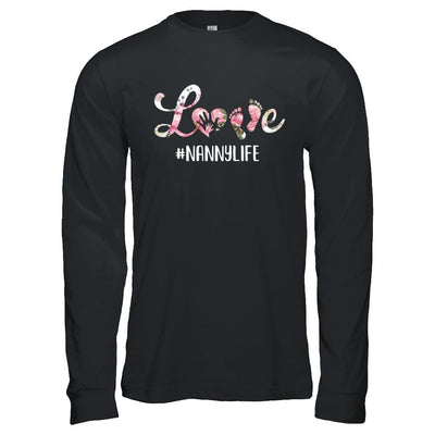 Love Nannylife Matching Grandchild And Nanny Gifts-T-Shirt & Hoodie-Long Sleeve T-Shirt-Black