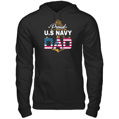 Proud US Navy Dad-T-Shirt & Hoodie-Pullover Hoodie-Black