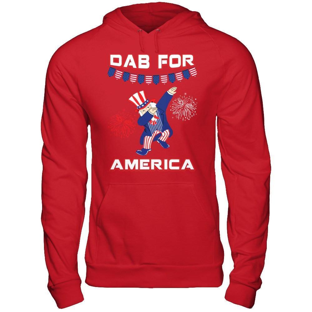 Funny Dabbing Uncle Independence Day 4Th Of July-T-Shirt & Hoodie-Pullover Hoodie-Red