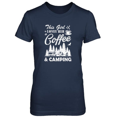This Girl Loves Her Coffee And Camping-T-Shirt & Tank Top-Women's T-Shirt-Navy